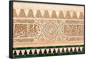 Moorish Plasterwork and Tiles from inside the Alhambra Palace-Lotsostock-Framed Photographic Print