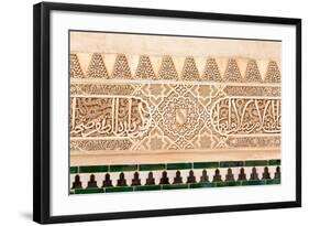 Moorish Plasterwork and Tiles from inside the Alhambra Palace-Lotsostock-Framed Photographic Print