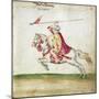 Moorish Soldier on Horseback, Print and Watercolor, 1712-null-Mounted Giclee Print