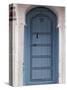 Moorish-styled Blue Door and Whitewashed Home, Morocco-Merrill Images-Stretched Canvas