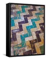 Moorish Tiles, the Alcazar, Seville, Spain-Walter Bibikow-Framed Stretched Canvas