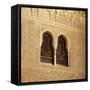 Moorish Window and Arabic Inscriptions, Alhambra Palace, UNESCO World Heritage Site, Spain-Stuart Black-Framed Stretched Canvas