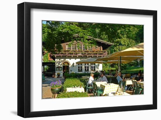 Moorlake, popular tourist cafe at the Havel River, Berlin, Germany-null-Framed Art Print