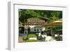 Moorlake, popular tourist cafe at the Havel River, Berlin, Germany-null-Framed Art Print