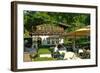 Moorlake, popular tourist cafe at the Havel River, Berlin, Germany-null-Framed Art Print