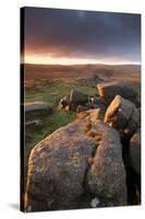 Moorland View at Belstone with Granite Outcrops, Near Okehampton, Dartmoor Np, Devon, England, UK-Ross Hoddinott-Stretched Canvas