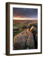 Moorland View at Belstone with Granite Outcrops, Near Okehampton, Dartmoor Np, Devon, England, UK-Ross Hoddinott-Framed Photographic Print