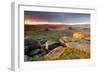 Moorland View at Belstone with Granite Outcrops, Near Okehampton, Dartmoor Np, Devon, England, UK-Ross Hoddinott-Framed Photographic Print