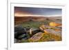 Moorland View at Belstone with Granite Outcrops, Near Okehampton, Dartmoor Np, Devon, England, UK-Ross Hoddinott-Framed Photographic Print