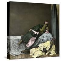 Moors Resting in Tangier (Morocco), Circa 1885-Leon, Levy et Fils-Stretched Canvas