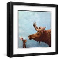 Moose and Rabbit-Lucia Stewart-Framed Art Print