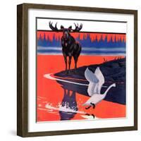 "Moose and White Goose,"March 23, 1935-Jacob Bates Abbott-Framed Giclee Print