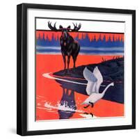 "Moose and White Goose,"March 23, 1935-Jacob Bates Abbott-Framed Giclee Print