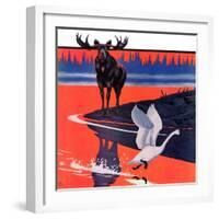 "Moose and White Goose,"March 23, 1935-Jacob Bates Abbott-Framed Giclee Print