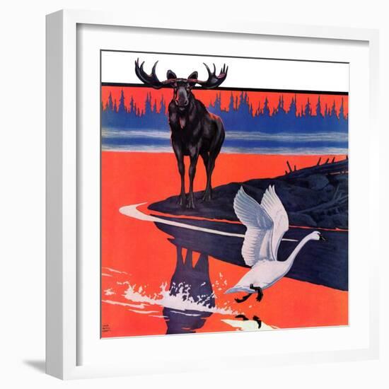 "Moose and White Goose,"March 23, 1935-Jacob Bates Abbott-Framed Giclee Print