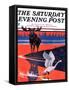 "Moose and White Goose," Saturday Evening Post Cover, March 23, 1935-Jacob Bates Abbott-Framed Stretched Canvas