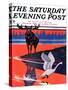 "Moose and White Goose," Saturday Evening Post Cover, March 23, 1935-Jacob Bates Abbott-Stretched Canvas