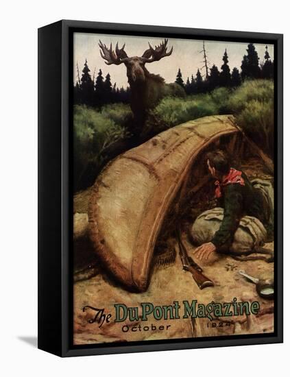 Moose Attack!, Front Cover of the 'Dupont Magazine', October 1924-American School-Framed Stretched Canvas