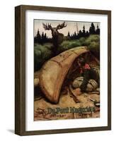 Moose Attack!, Front Cover of the 'Dupont Magazine', October 1924-American School-Framed Giclee Print