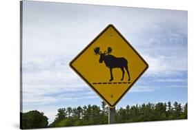 Moose Crossing Sign-Paul Souders-Stretched Canvas