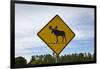 Moose Crossing Sign-Paul Souders-Framed Photographic Print