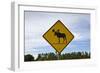 Moose Crossing Sign-Paul Souders-Framed Photographic Print