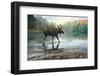 Moose Crossing-Russell Cobane-Framed Art Print