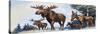 Moose Family-G. W Backhouse-Stretched Canvas