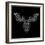 Moose Head Black Mesh-Lisa Kroll-Framed Art Print