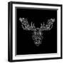Moose Head Black Mesh-Lisa Kroll-Framed Art Print