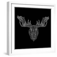 Moose Head Black Mesh-Lisa Kroll-Framed Art Print