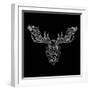 Moose Head Black Mesh-Lisa Kroll-Framed Art Print