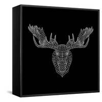 Moose Head Black Mesh-Lisa Kroll-Framed Stretched Canvas