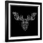 Moose Head Black Mesh-Lisa Kroll-Framed Art Print