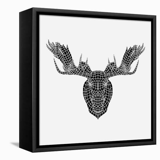 Moose Head Mesh-Lisa Kroll-Framed Stretched Canvas