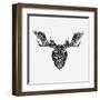 Moose Head Mesh-Lisa Kroll-Framed Art Print