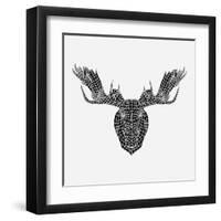 Moose Head Mesh-Lisa Kroll-Framed Art Print