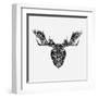 Moose Head Mesh-Lisa Kroll-Framed Art Print