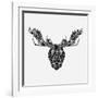 Moose Head Mesh-Lisa Kroll-Framed Art Print