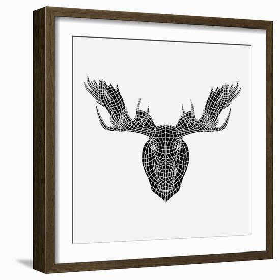 Moose Head Mesh-Lisa Kroll-Framed Art Print