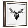 Moose Head Mesh-Lisa Kroll-Framed Art Print