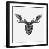 Moose Head Mesh-Lisa Kroll-Framed Art Print