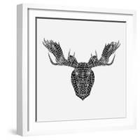 Moose Head Mesh-Lisa Kroll-Framed Art Print