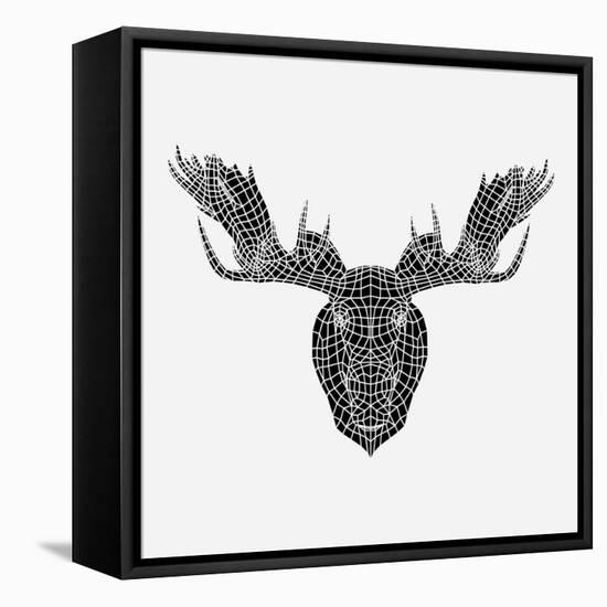 Moose Head Mesh-Lisa Kroll-Framed Stretched Canvas