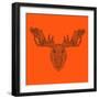 Moose Head Orange Mesh-Lisa Kroll-Framed Premium Giclee Print