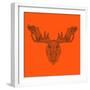 Moose Head Orange Mesh-Lisa Kroll-Framed Premium Giclee Print