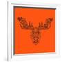 Moose Head Orange Mesh-Lisa Kroll-Framed Art Print