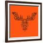 Moose Head Orange Mesh-Lisa Kroll-Framed Art Print