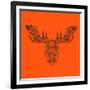 Moose Head Orange Mesh-Lisa Kroll-Framed Art Print