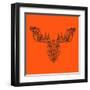 Moose Head Orange Mesh-Lisa Kroll-Framed Art Print